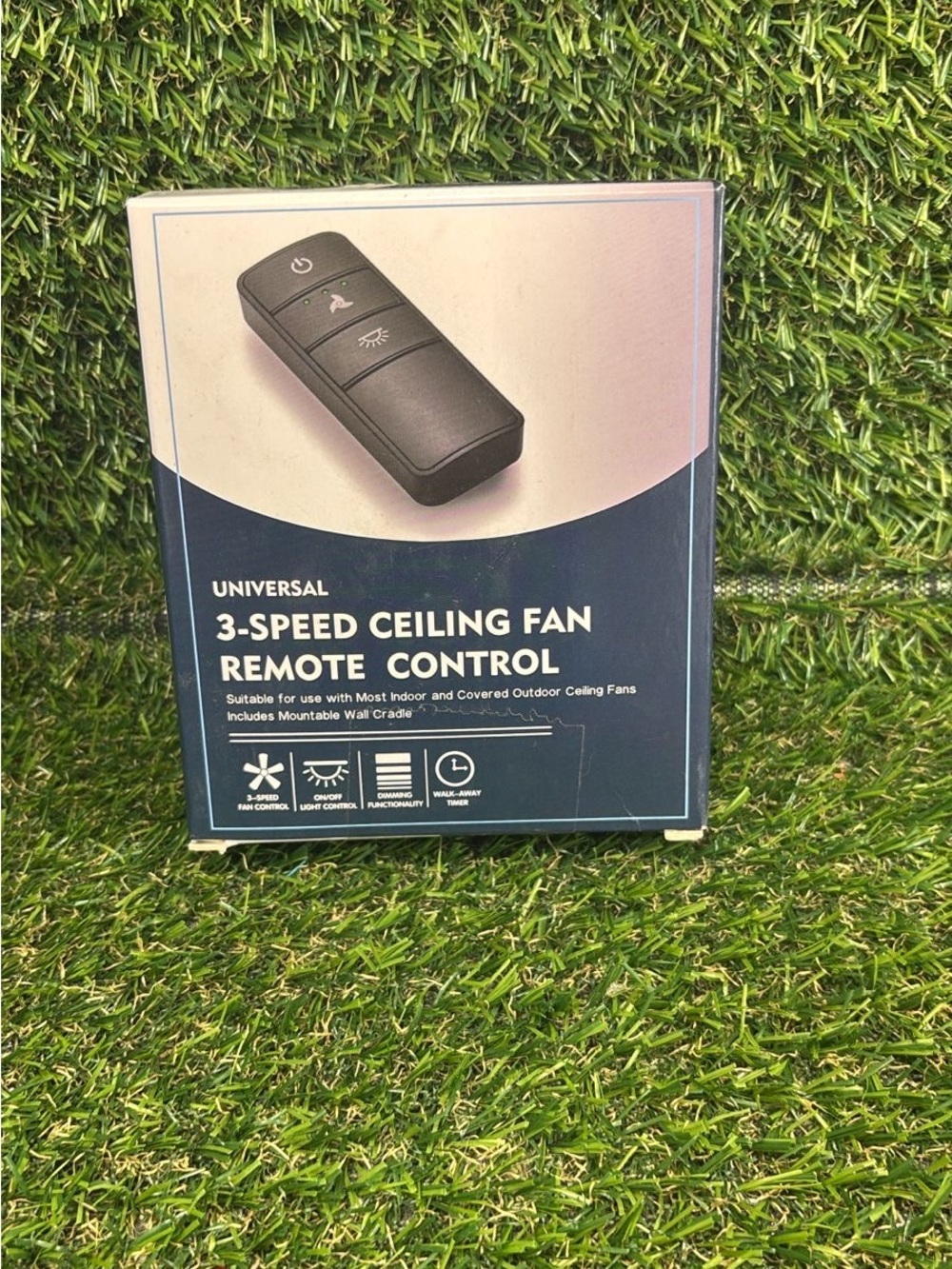 Universal 3-Speed Ceiling Fan Remote Control & Receiver Kit with Wall Cradle